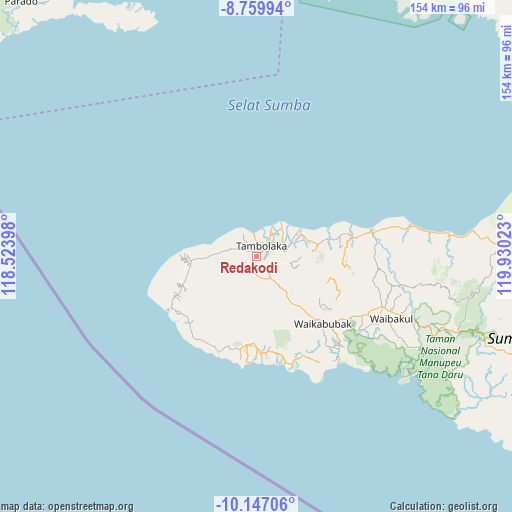Redakodi on map