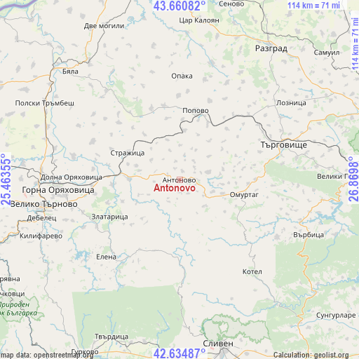Antonovo on map