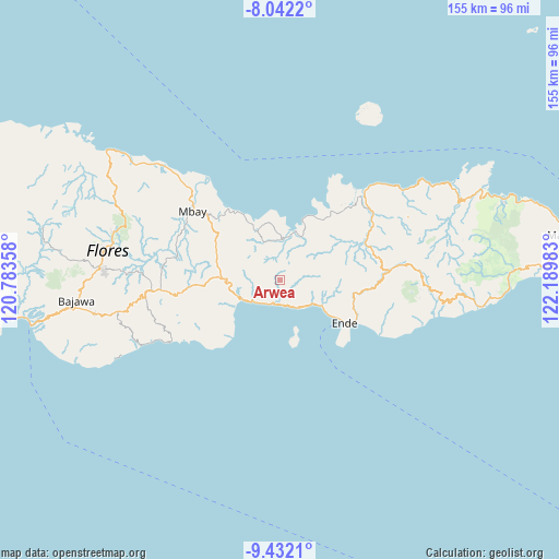 Arwea on map