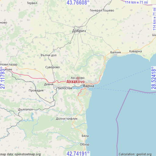 Aksakovo on map