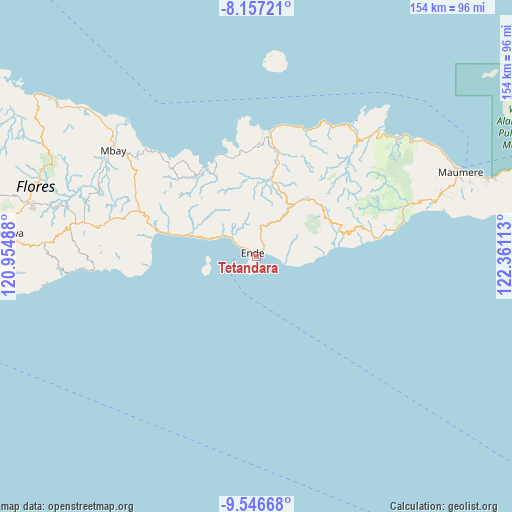 Tetandara on map