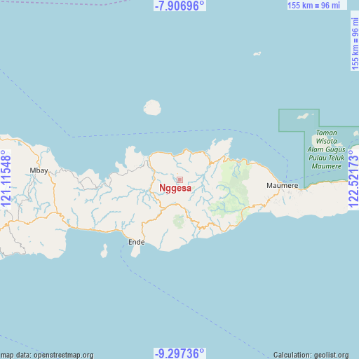 Nggesa on map