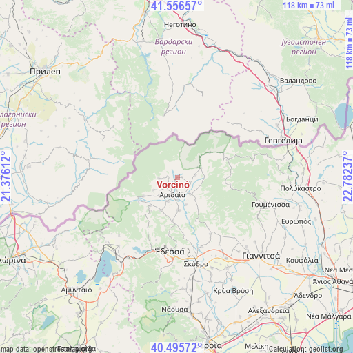 Voreinó on map