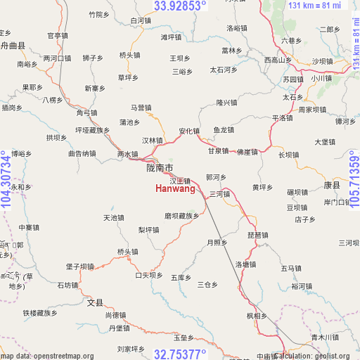 Hanwang on map