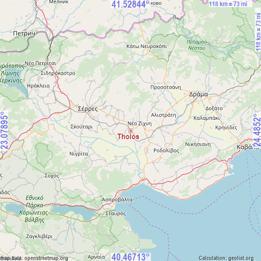 Tholós on map