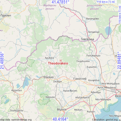 Theodorákeio on map