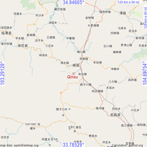 Qinxu on map