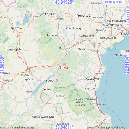 Sfikiá on map