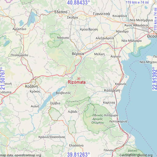 Rizómata on map