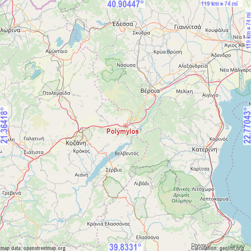 Polýmylos on map