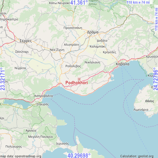 Podhokhóri on map