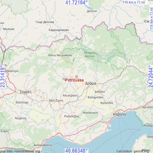 Petroússa on map