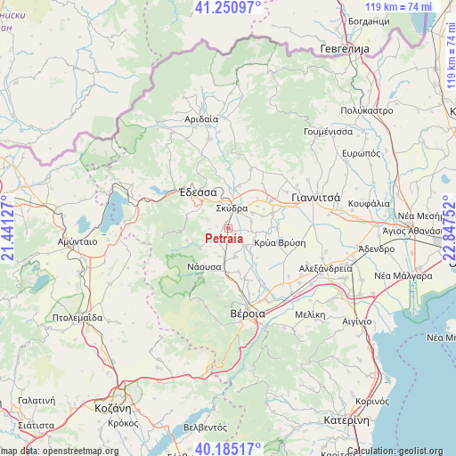 Petraía on map