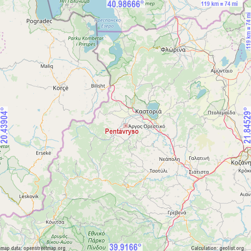 Pentávryso on map