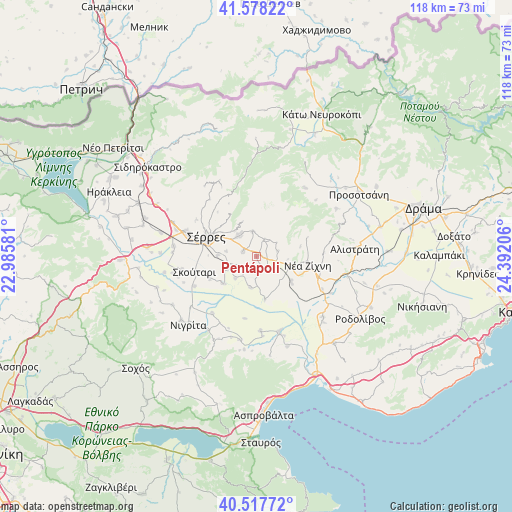 Pentápoli on map