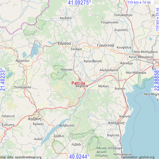 Patrída on map