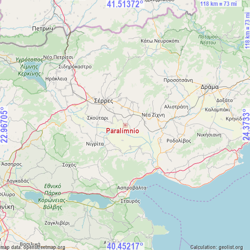 Paralímnio on map