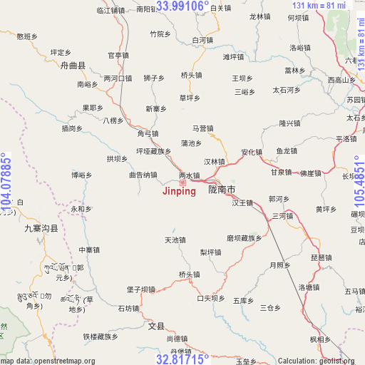 Jinping on map