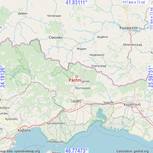 Páchni on map