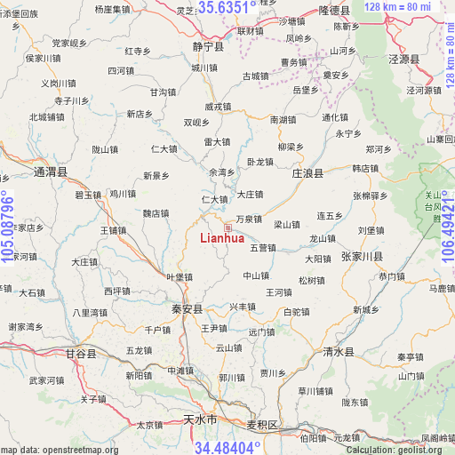 Lianhua on map