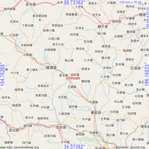 Jichuan on map