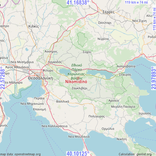 Nikomidinó on map