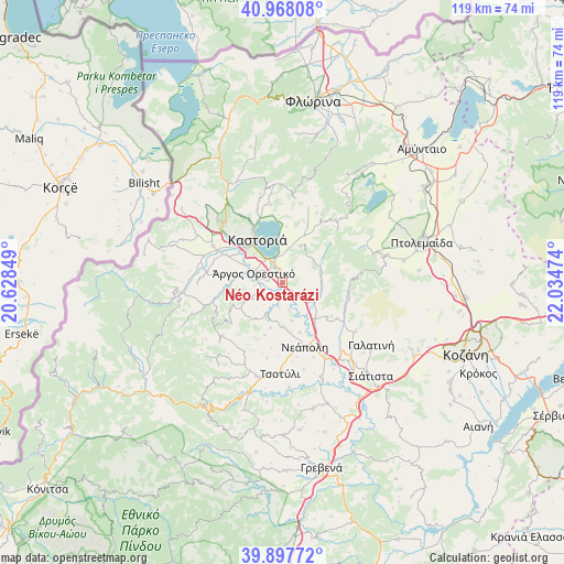 Néo Kostarázi on map