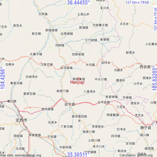 Hanjiaji on map