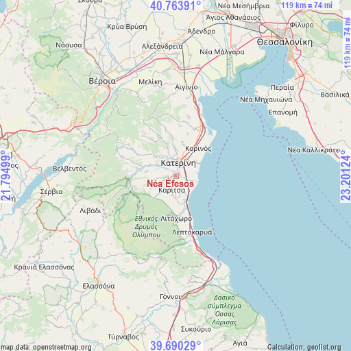 Néa Éfesos on map