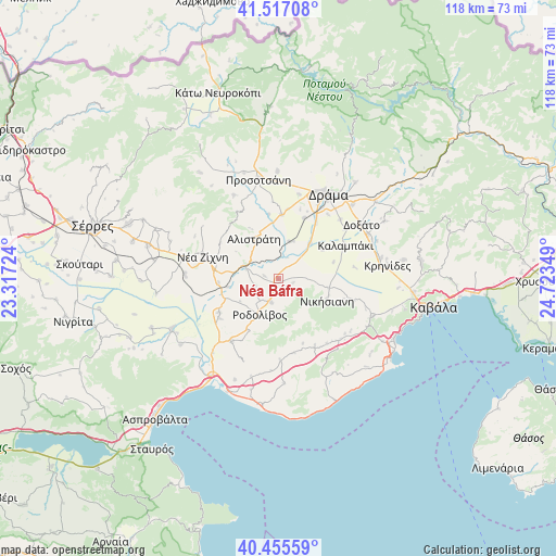 Néa Báfra on map