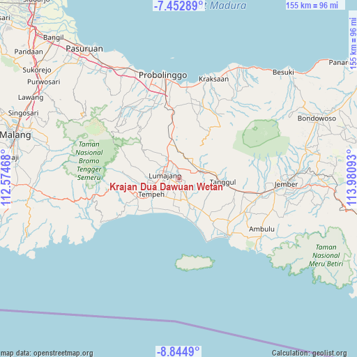 Krajan Dua Dawuan Wetan on map