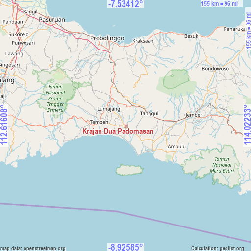 Krajan Dua Padomasan on map