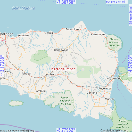 Karangsumber on map