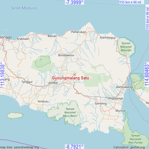 Gunungmalang Satu on map