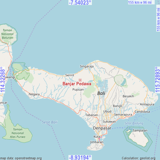 Banjar Pedawa on map