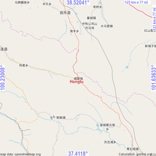 Hongtu on map