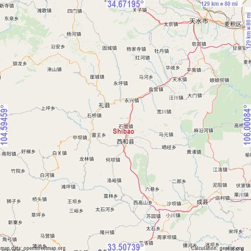 Shibao on map