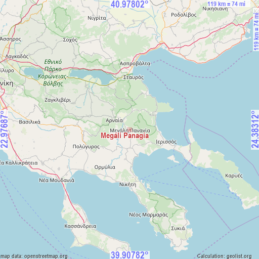 Megáli Panagía on map