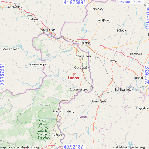 Lagós on map