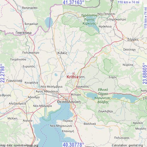 Krithiá on map