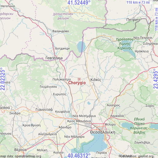 Chorýgio on map