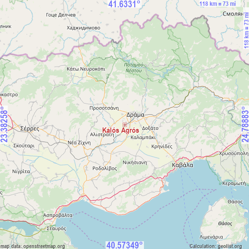 Kalós Agrós on map