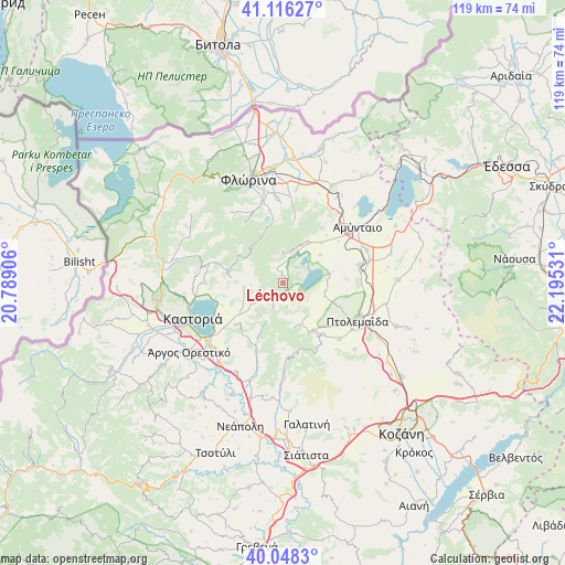 Léchovo on map