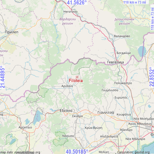 Filóteia on map