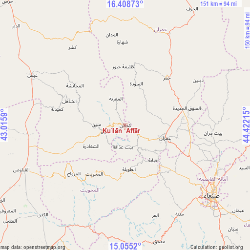 Kuḩlān ‘Affār on map