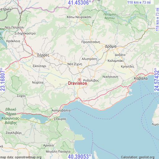 Dravískos on map