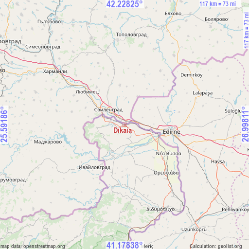 Díkaia on map