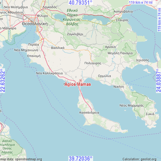Ágios Mámas on map
