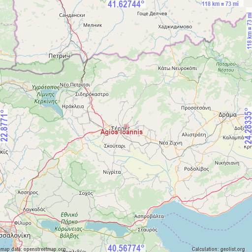 Ágios Ioánnis on map