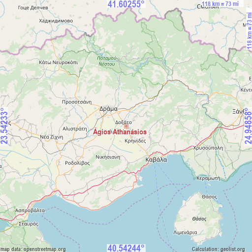 Ágios Athanásios on map
